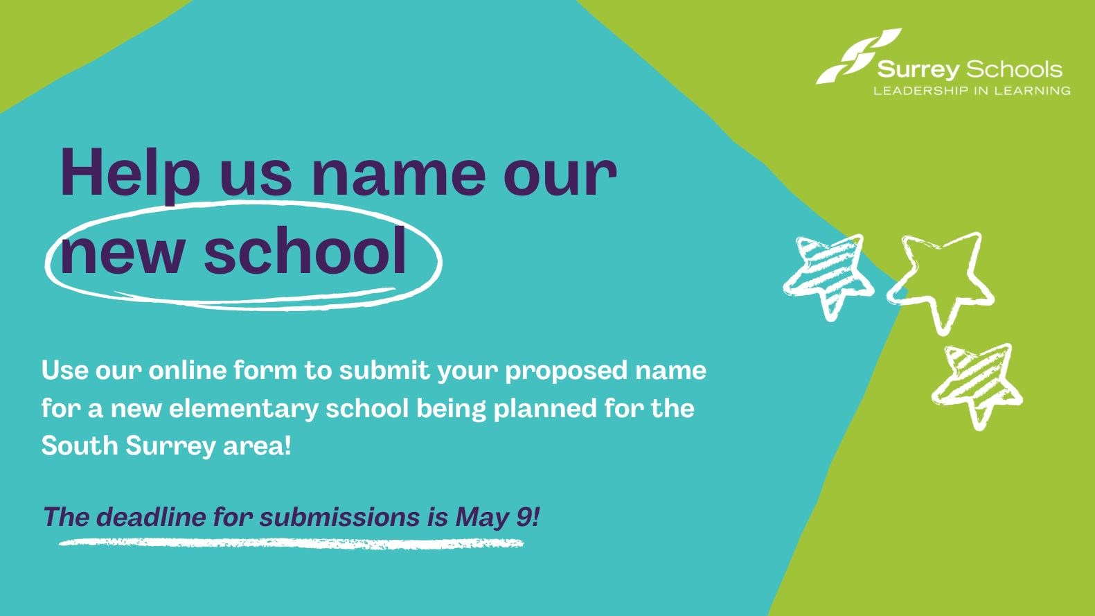 Help us name our new school in the South Surrey area!